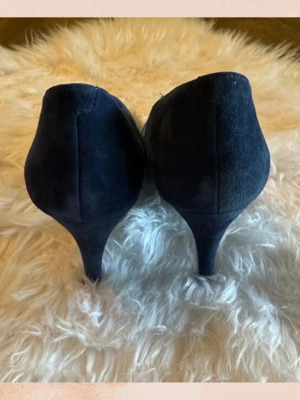 Marc Fisher Navy Blue Suede Platform Pumps
